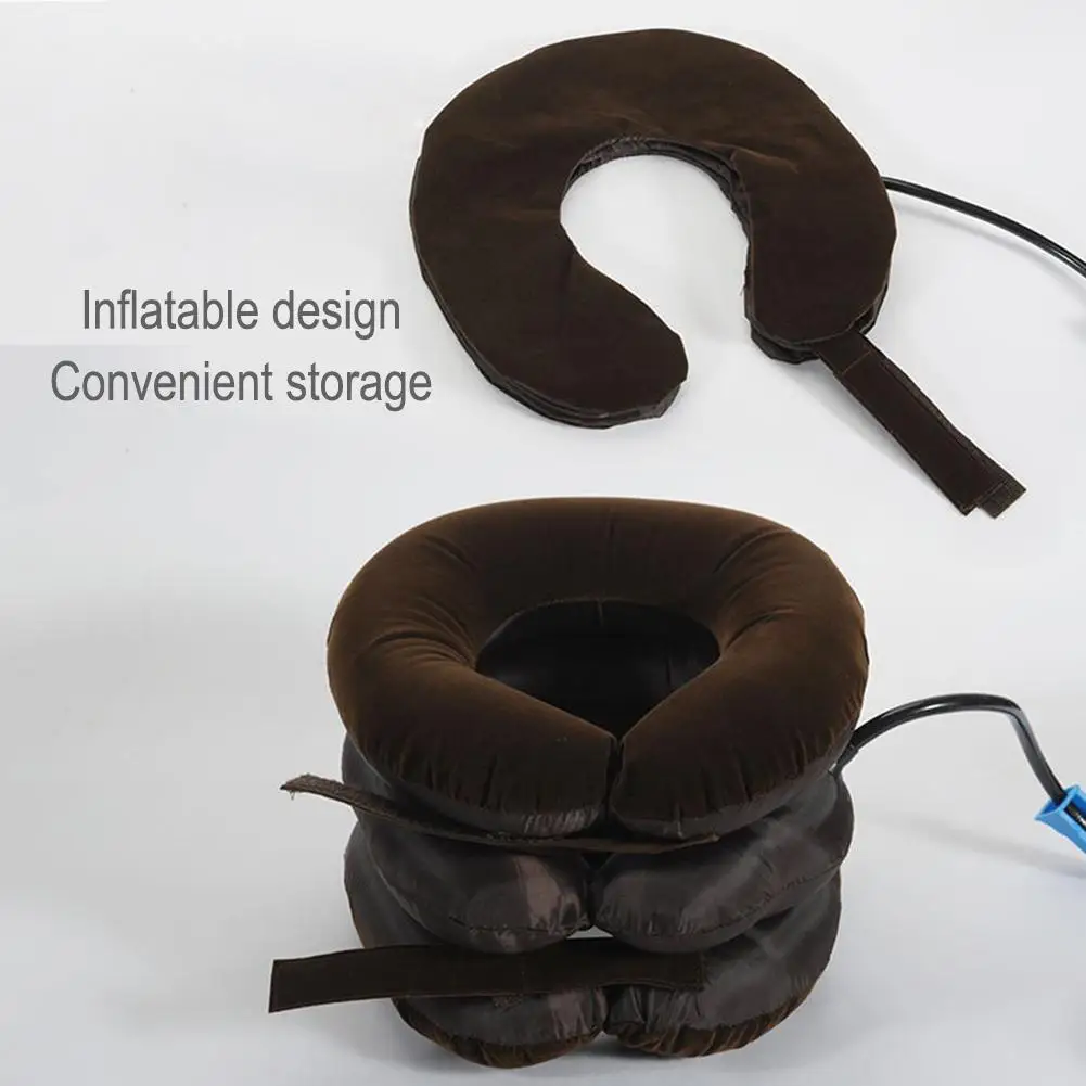 Three-layer Inflatable Neck Massage Pillow Healthcare Neck Relaxation Cervical Device Traction Drop Collar Therapy Pain Relief 7