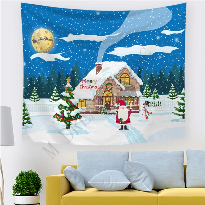 Рождественский гобелен, 44 дизайна, настенный, Санта, олень, снеговик, узор для спальни, настенное искусство, одеяло для пикника, рождественские украшения