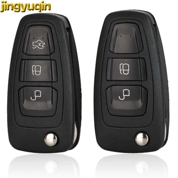 

jingyuqin Flip Remote Car Key Case Shell For Ford Ranger 2011 2012 2013 2014 2015 2/3 Button Uncut HU101 Key Blade