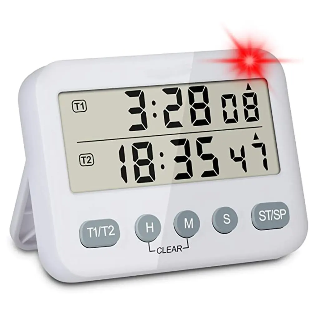Ys218 Practical Voice Prompt Dual Digital Timer Kitchen Timer Mute