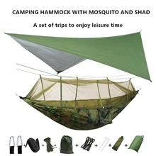 Дождевой мух брезент и Кемпинг гамак с москитной сеткой портативный гамак навес легкий нейлон гамаки для пеших прогулок, альпинизма