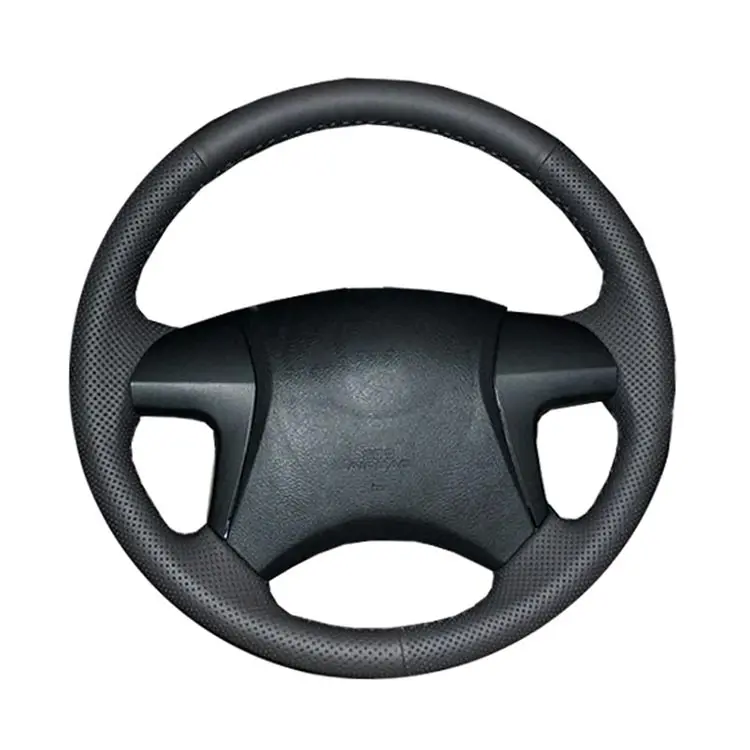 Diy чехол на руль кожаный черный сшитый вручную автомобиль для Toyota Highlander Toyota Camry 2007-2011