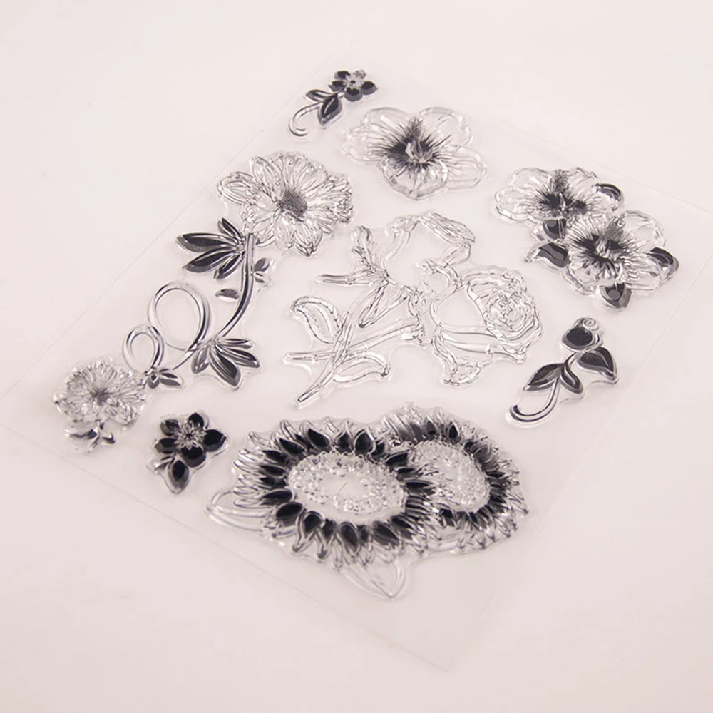 Lychee Life Flower Transparent Silicone Stamp Clear Transparent Stamp Seal DIY Scrapbooking Photo Album Decoration