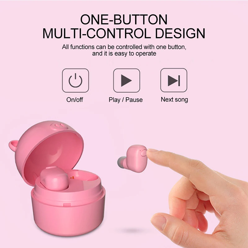 Bluetooth Earbuds S620 tws Wireless In Ear Sports Mini Cartoon Pig Bluetooth Headset with Charging Case for iPhone Xiaomi Phones