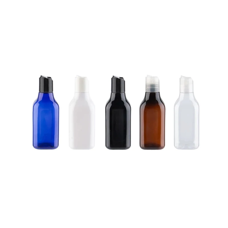 

30pcs 200ML Black PET Plastic Empty Bottles With Press Cap 200cc Disc Top Cap Bottle For Lotion Shampoo Cosmetic Packaging