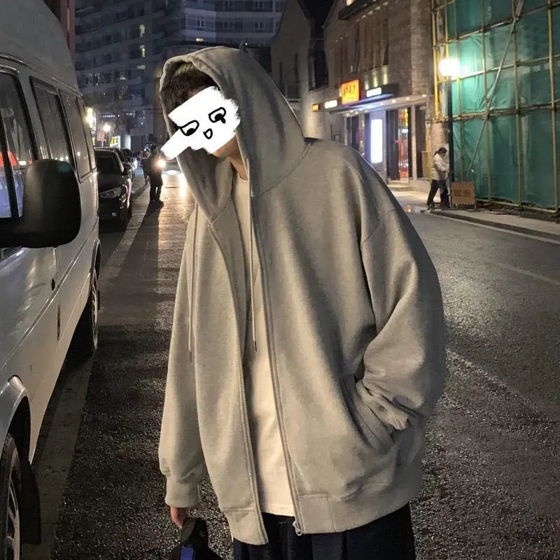 Los hombres cómoda Sudadera con capucha pura Otoño de lana de gran tamaño con capucha sudadera Hip Hop para hombre con capucha para hombres clásico con capucha Tops jersey blanco