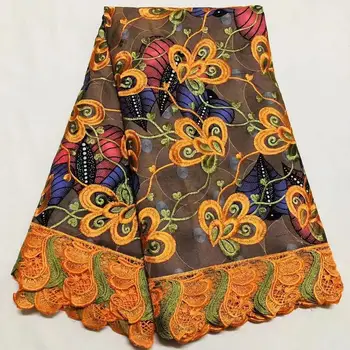 

High Quality African Guipure laces 6 Yards Ankara Wax Fabric With Nigerian Lace Batik Wax Print Fabrics Fashion 100% Cotton!Ot-8