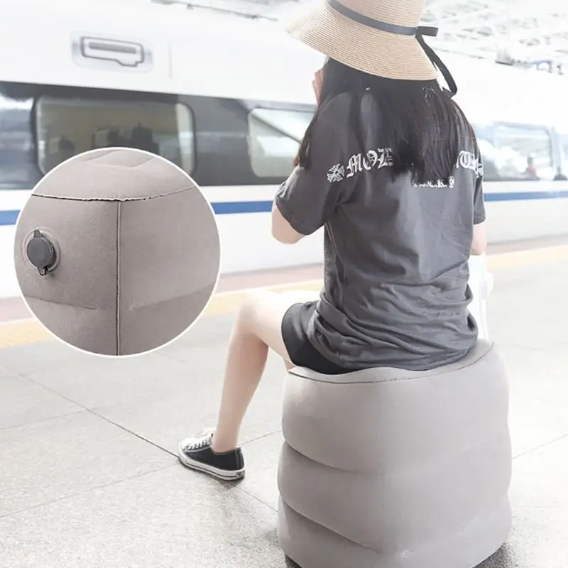 Inflatable Travel Footrest Pillow Foot Leg Rest Travel Pillow for Airplane Car
