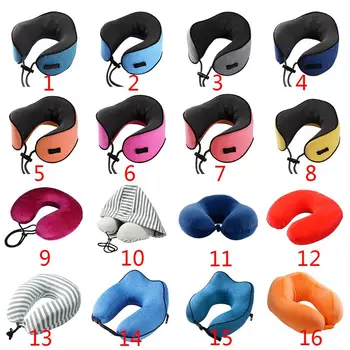 

Pure Memory Foam Neck Pillow Travel Pillow with Washable Coat, Ergonomic Design R2LC