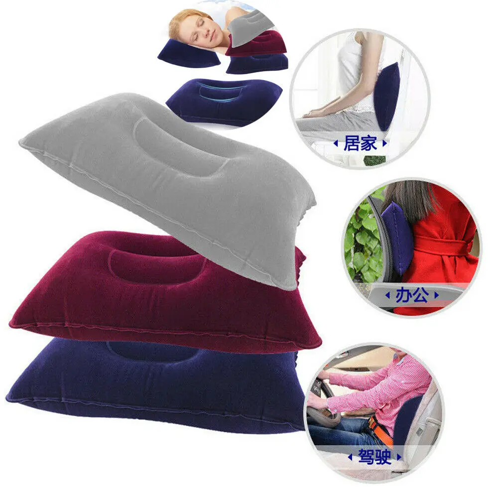 

Portable Ultralight Inflatable Air Pillow Cushion Beach Car Cushion Car Head Rest Hiking Pillow Gray