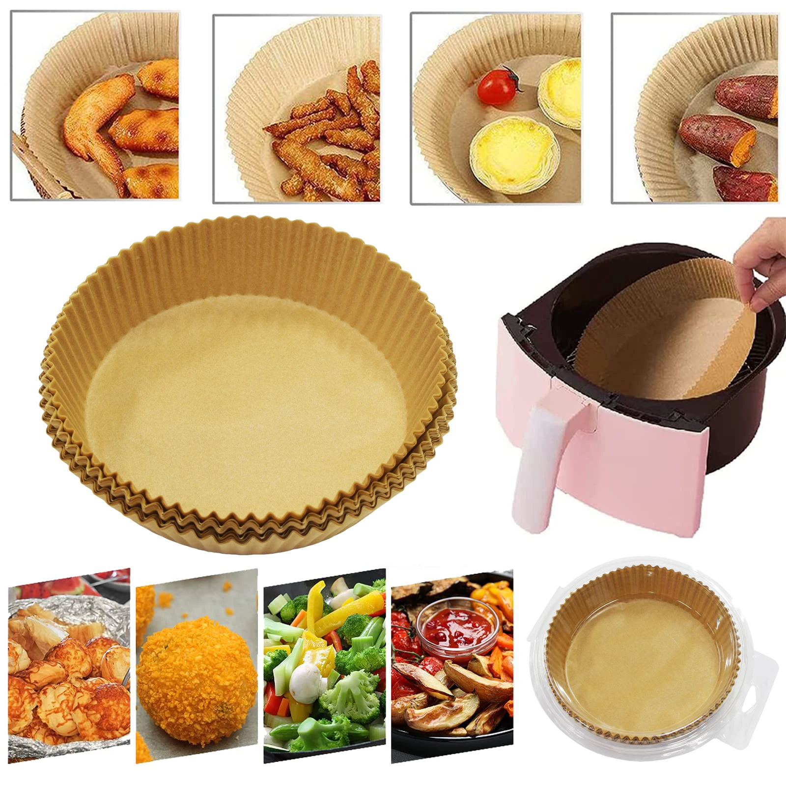Air Fryer Disposable Paper Liner Set Non-Stick Parchment Baking for Roasting Microwave | Дом и сад