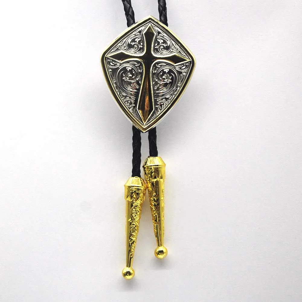 new American original cross leather and zinc alloy tie for men's wedding beautiful gift - Цвет: 2