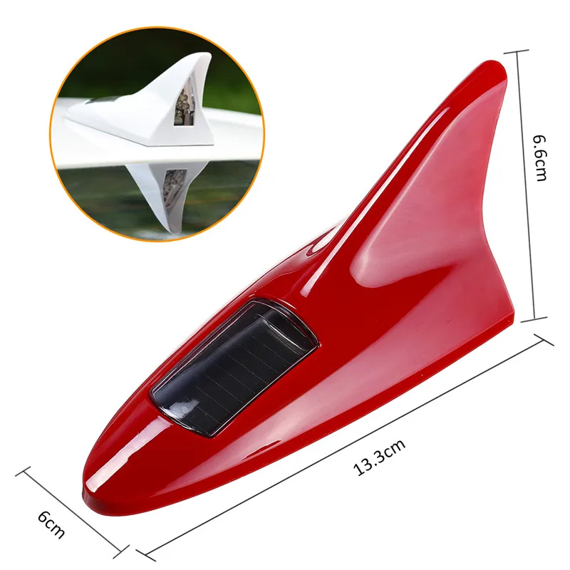 Антенна на крыше автомобиля, светильник в виде акульих плавников, антенна на солнечной энергии, автомобильный радиосигнал, светодиодный, красочный светильник Предупреждение льная лампа