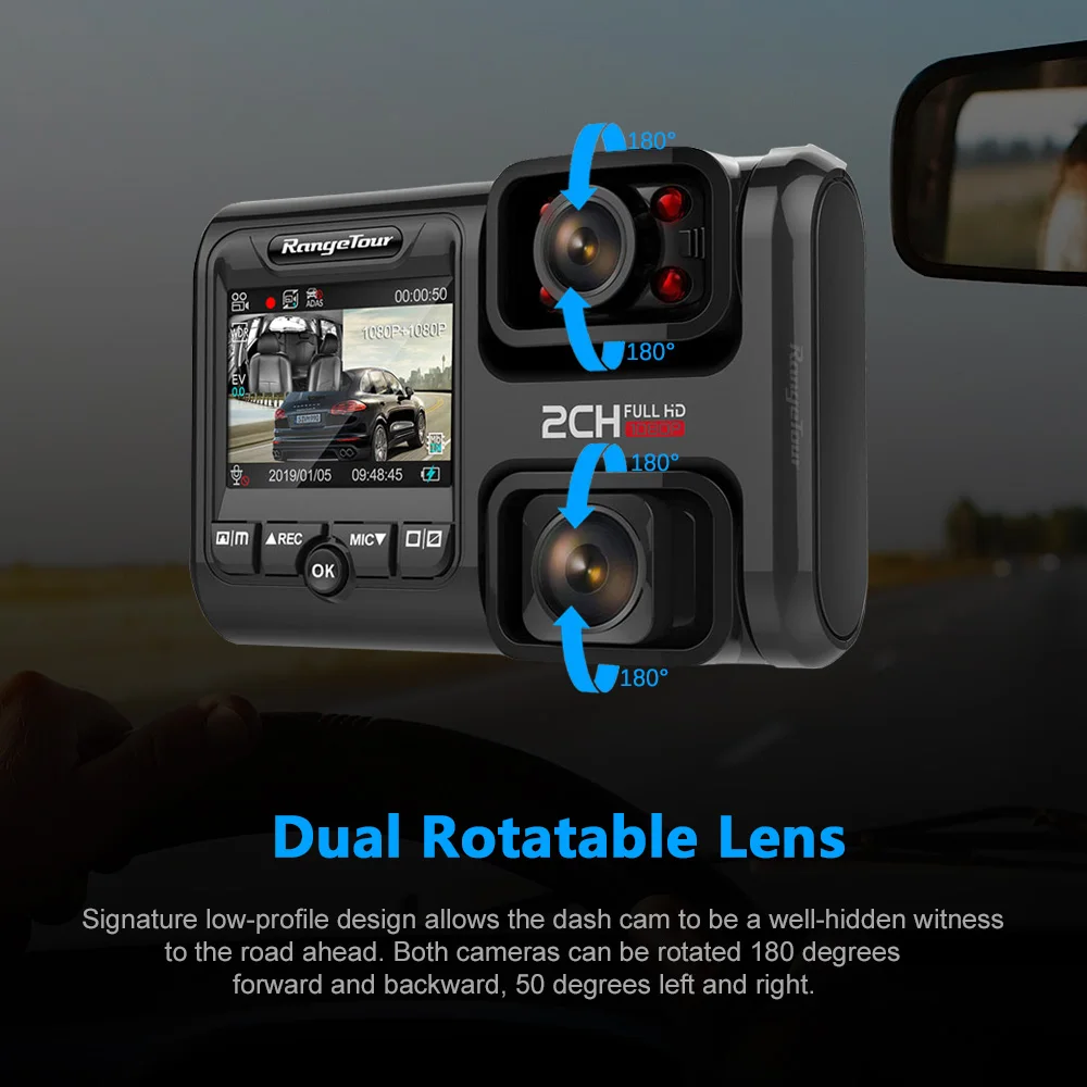 Автомобильный видеорегистратор с двумя объективами 4K 2160P Sony сенсор WIFI GPS