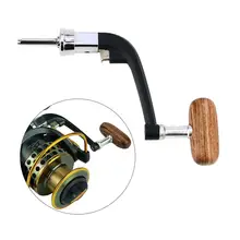Folding Rocker Arm Fishing Reel Handle Replacement Reels Wood Knob Metal Spinning Reel Handle Repair Parts