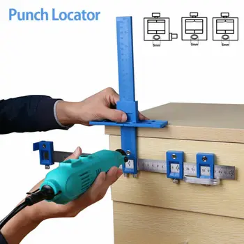 

Detachable Hole Punch Locator Tool Drill Guide Sleeve Cabinet Jig Drawer Pull Wood Dowelling Woodworking Tool
