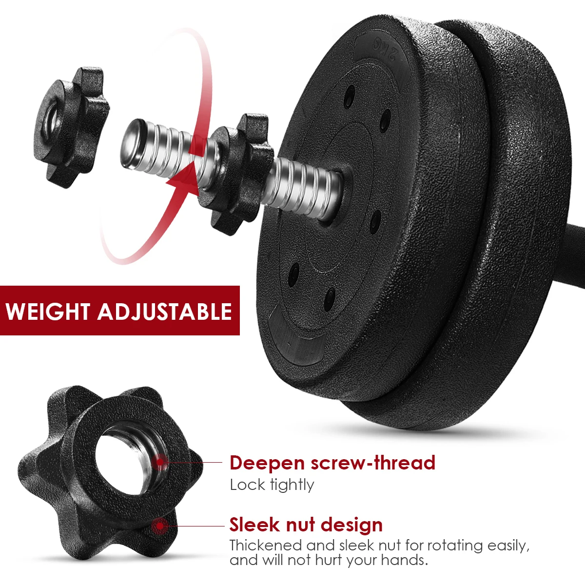 US $63.99 Adjustable A Pair of 30kg Dumbbell Weight Set Solid Fitness Dumbbell Set Safety Nonslip Dumbbells Gym Exercise Training Outdoor
