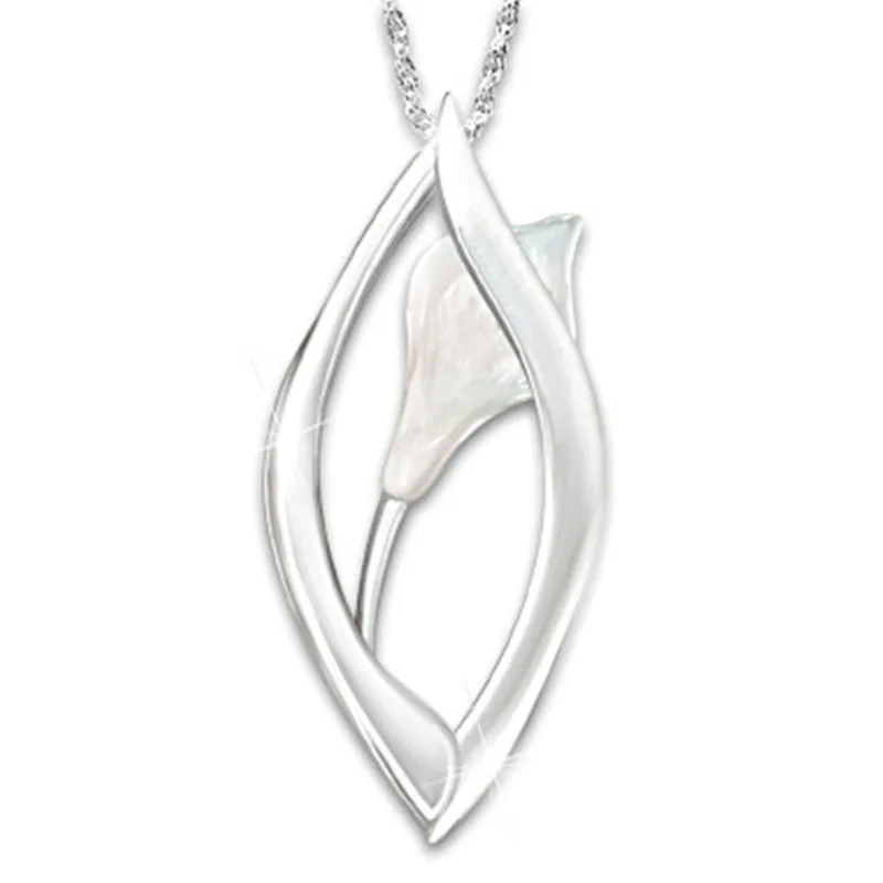 New-Design-Leaf-Tulip-Pendant-Necklace-Fashionable-Creative-Colour-Separation-Elegant-Necklace-For-Women-Ladies-Jewelry (2)