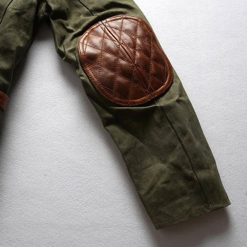 70% OFF 1937 Read Description! Asian size Army style genuine cow leather canvas coat cowhide leather wax water proof jacket