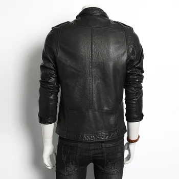 

Sheepskin Coat Genuine Leather Jacket Men Spring Autumn Biker Motorcycle Jacket Chaqueta Cuero Hombre 188008 KJ4031