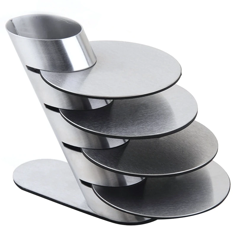 4Pcs/Set Spinning Drinks Coasters Stainless Steel Metal Coaster Cup Mat Pads Tableware Placemat Cup Bowl Insulation