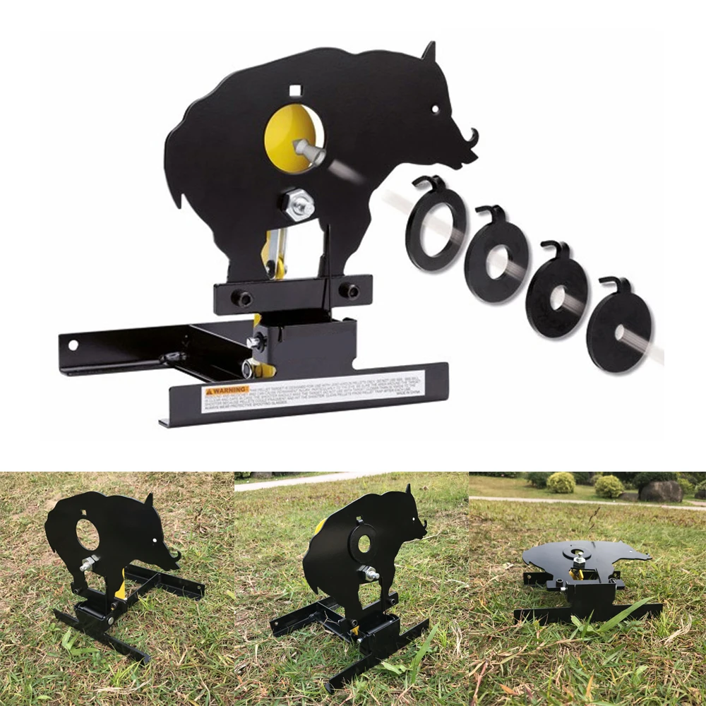 

String Pull Back Resettable Target Air Rifle Target Hunting Target with 4 adjustable Bullseyes’ rings(1-1/8”, 3/4”,1/2”, 3/8”)