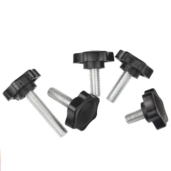 

10pcs/Set M4 M5 M6 Male Thread Star Shaped Head Clamping Nuts Knob For Industry Equipment Plastic Carbon Steel Galvanization