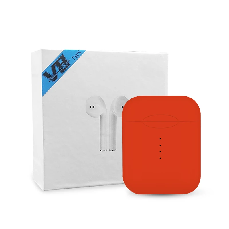 Красный V8 TWS беспроводные Bluetooth наушники стерео наушники-вкладыши гарнитура с зарядным устройством для наушников микрофон для всех смартфонов Apple samsung S6 S8 - Цвет: Красный
