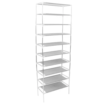 

Creative Metal Shoe Rack Detachable Steel Tube Frame Space-Saving Shoes Storage Rack Multi-Layer Stackable Home Organizer