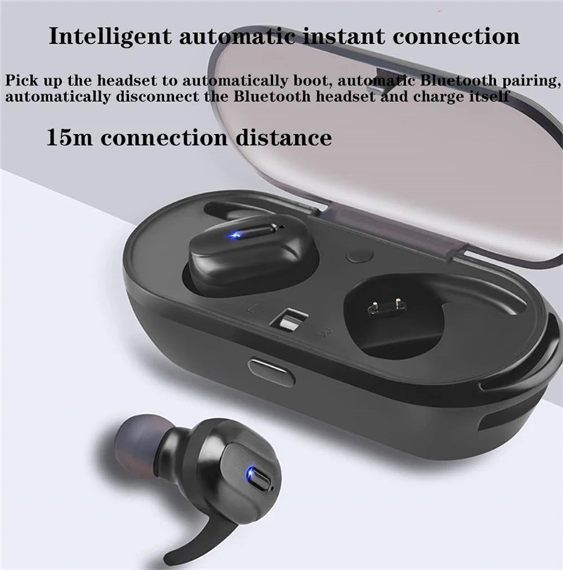 TWS T26 Bluetooth 5,0 наушники IPX7 водонепроницаемые наушники беспроводные стерео наушники для Android iOS с микрофоном