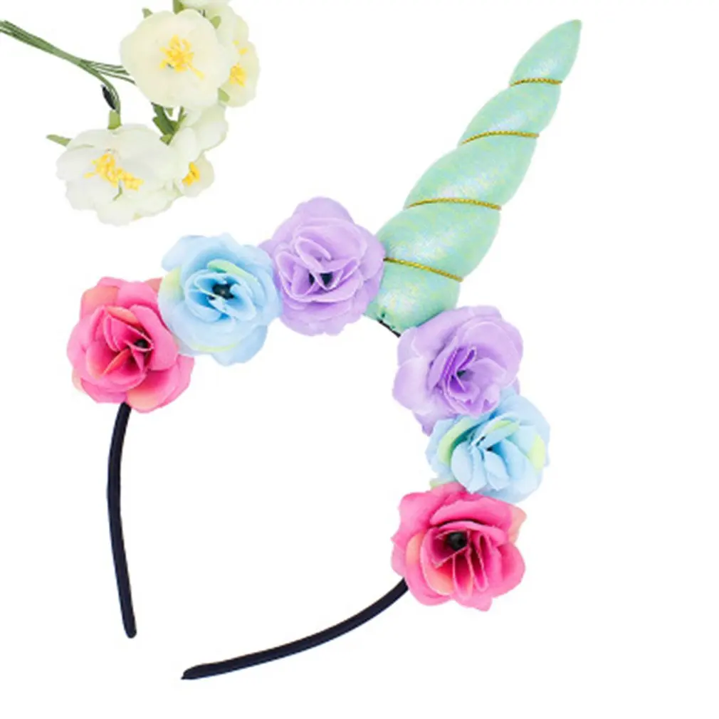 

New Hot Funny Single Horn Headband Halloween Party Horns Headband Hair Accessory Children Show Props Eight Colors Option
