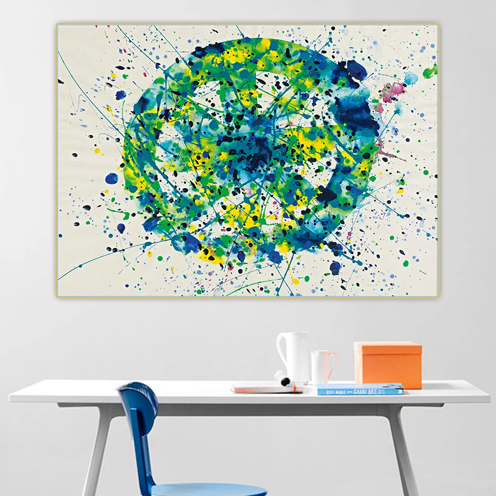 Citon sam francis untisem título (da série mandala),1978 lona arte pintura a óleo imagem parede decoração de fundo casa
