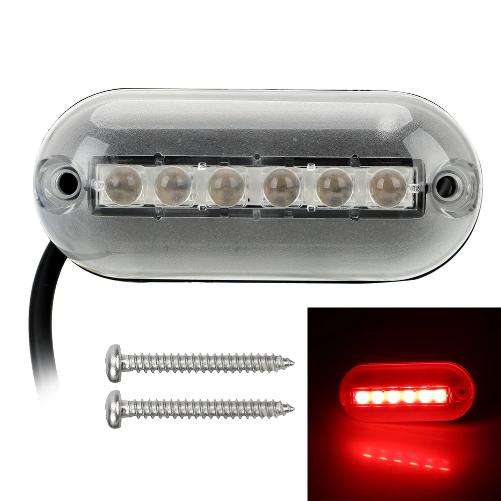 FORAUTO White/Red/Blue/Green Universal 6 LED Auto Decorations Waterproof Atmosphere Light - Испускаемый цвет: Красный