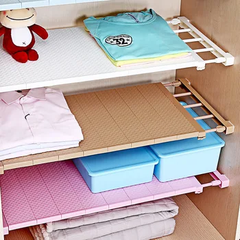 

35cm width Retractable Closet Organizer Shelf Adjustable Kitchen Cabinet Storage Holder Cupboard Rack Wardrobe Organizer Shelf