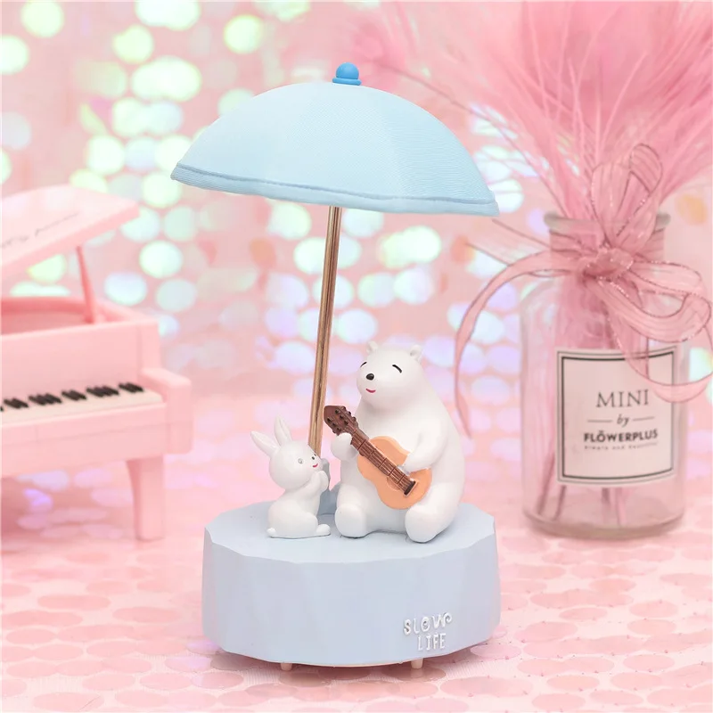 Guitar-polar-bear Светодиодный ночник милый полярный медведь животное светодиодный ночник для ребенка прикроватная тумбочка украшение для спальни подарок для детей подарок на день рождения игрушка - Испускаемый цвет: Guitar-polar-bear