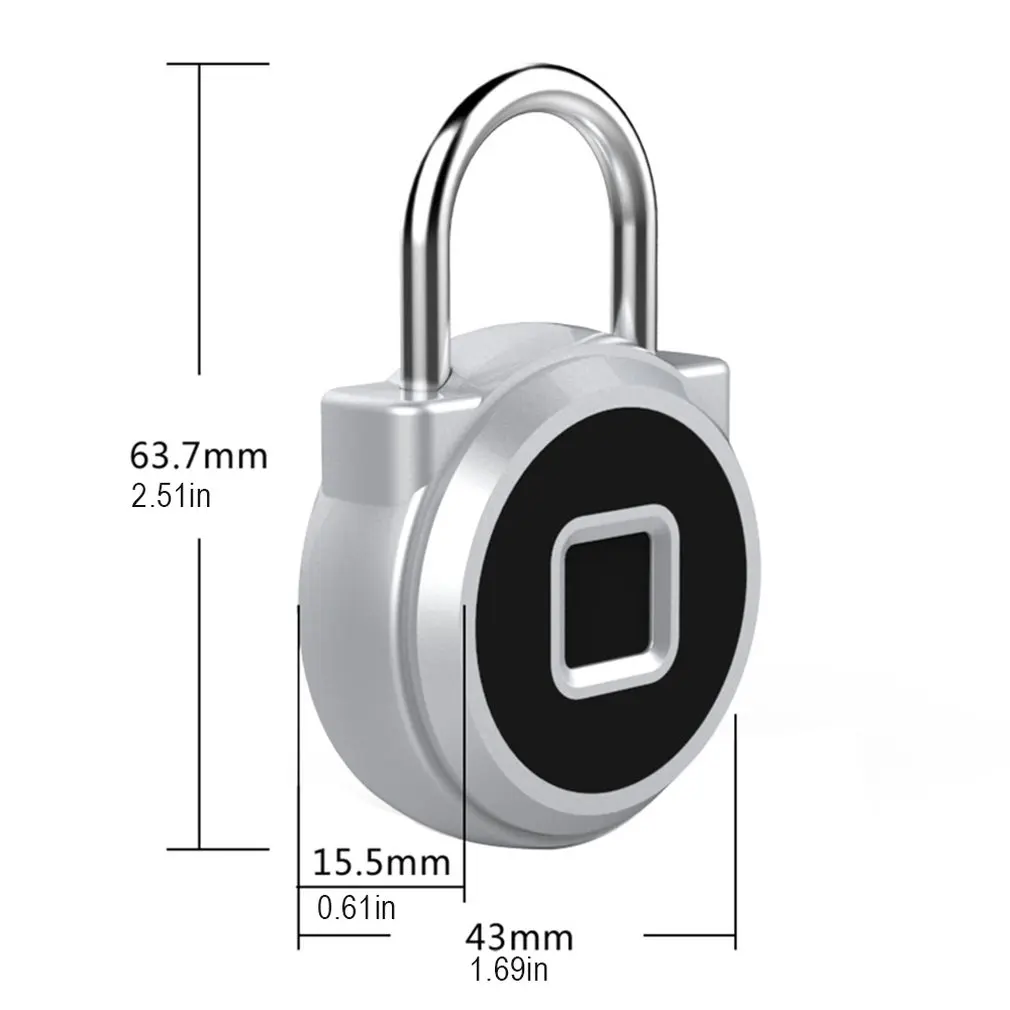 Fingerprint Lock Smart Lock Luggage Lock Warehouse Door Anti-Theft Long Standby Compact Electronic Lock