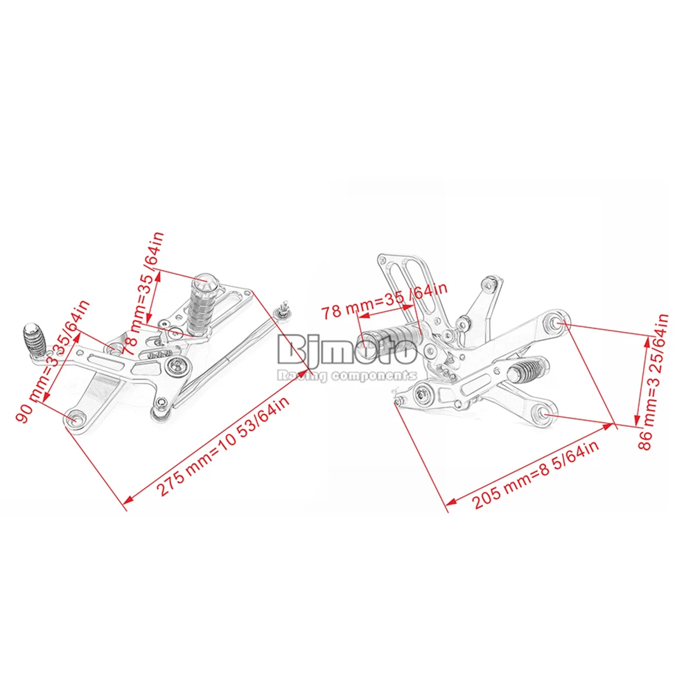 Мотоцикл Регулируемый CNC алюминиевый Rearset для Kawasaki Ninja 400 Ninja 250 Ninja400 Ninja250 Ninja-250- подножки