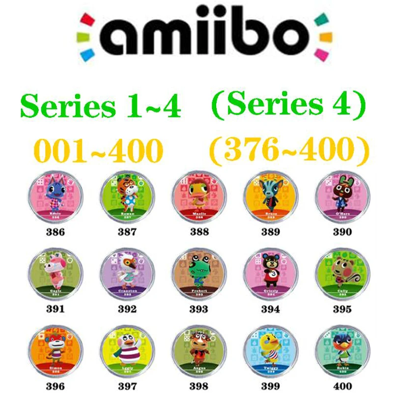 

Animal Crossing Card Amiibo Card Work for NS 3DS Games Series 4 (376 to 400)