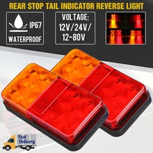

2PCS 12V 24V LED Tail Light Taillight Turn Signal Indicator Stop Lamp Rear Brake Light for Car Truck Trailer Caravan