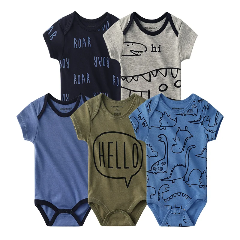 

5Pcs Baby Rompers Cotton Infant Body Short Sleeve Clothing Baby Jumpsuit Suits Cartoon Baby Boy Girl Clothes roupas de bebe