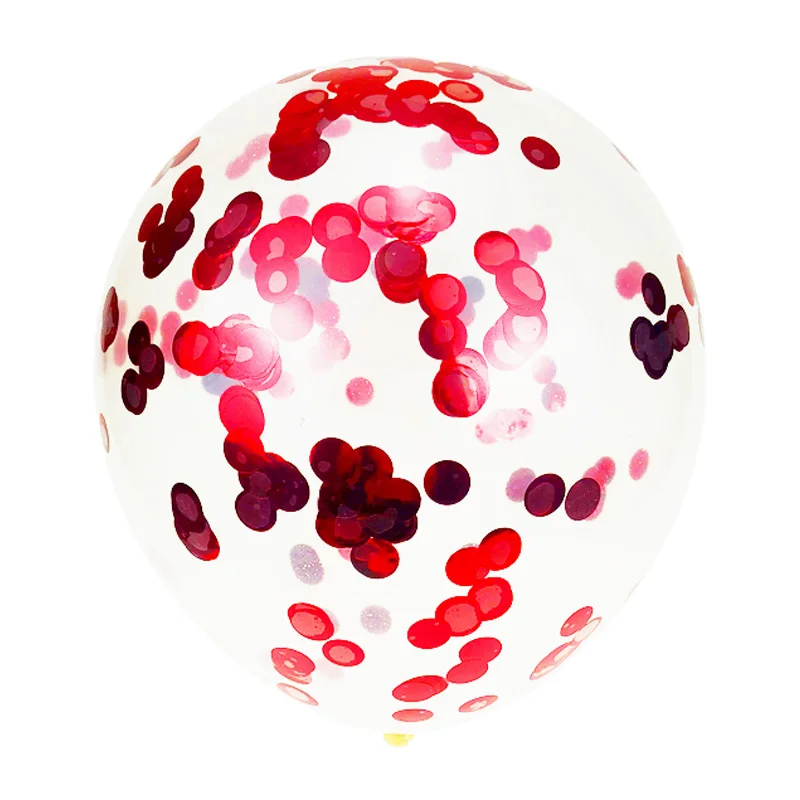 5 шт. 12 дюймов прозрачные конфетти гелий круглые латексные шарики День Рождения вечерние украшения детский Душ Свадебный декор - Цвет: Red