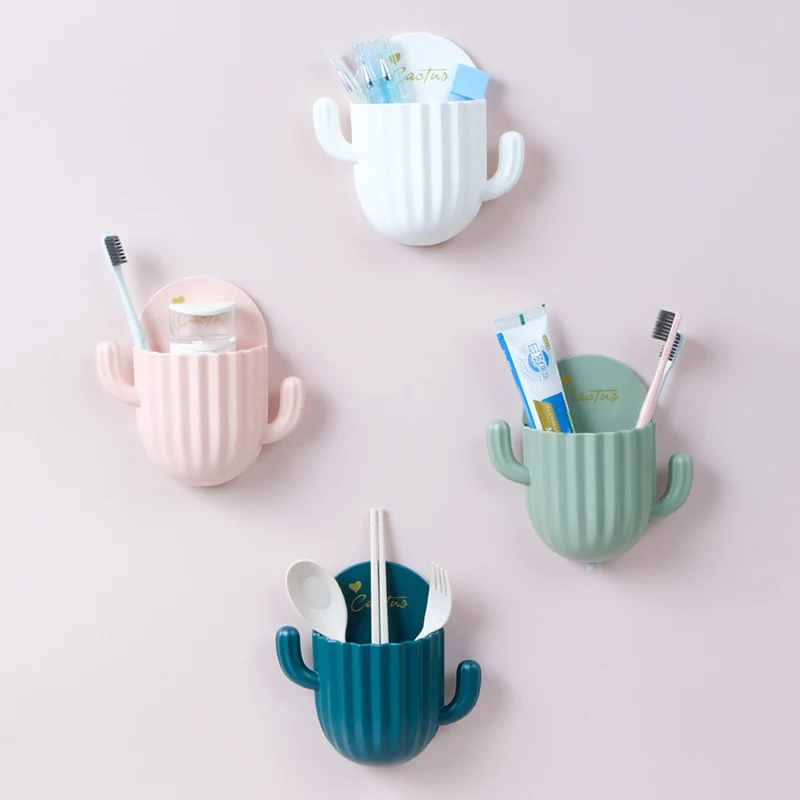 홈 벽 자동 접착 스토리지 랙 홀더, 주방 욕실 칫솔 스토리지 벽 마운트 홀더 하단 구멍 디자인 랙