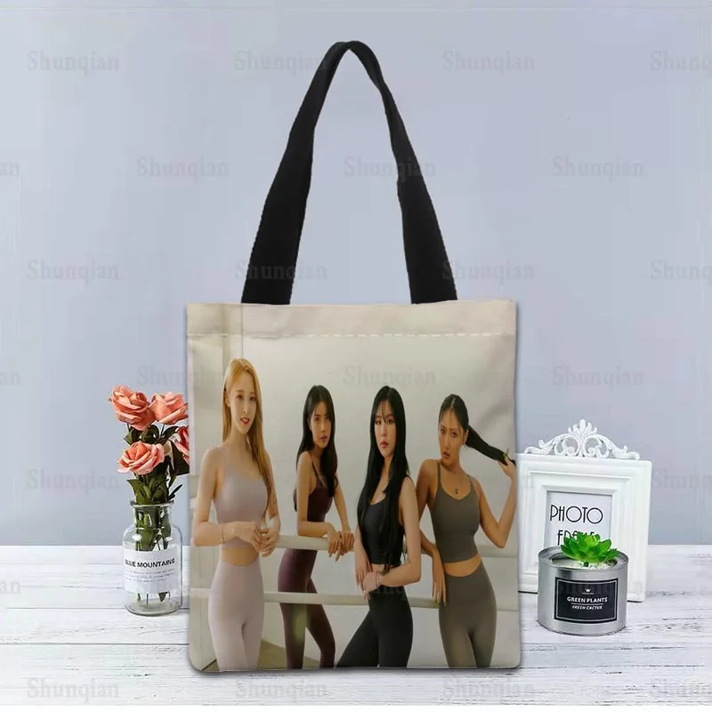 KPOP MAMAMOO Handbag Foldable Shopping Bag Reusable Eco Large Unisex Canvas Fabric Shoulder Bags Tote Grocery Cloth Pouch 0512 