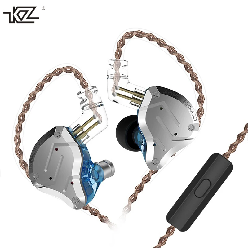 KZ ZS10 PRO 1DD 4BA HIFI металлическая гарнитура, гибридные наушники в ухо, спортивные наушники с шумоподавлением