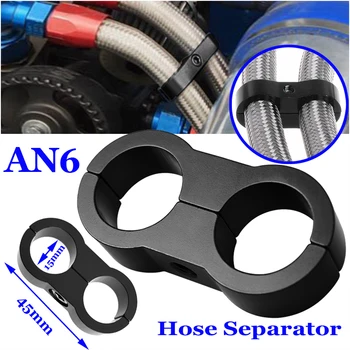 

Hose Clamp Gas/Water/Oil/Fuel Hose Line Black Aluminum Alloy 2 Hole Hose Seperator CNC Accessories Car Mount Bracker Braided