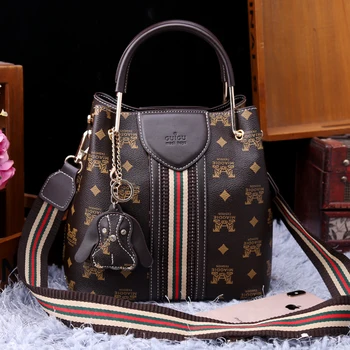 

Genuine Leather Handbags 2020 New Bucket Bag Fashion Large-capacity Handbag All-match Single Shoulder Messenger Luxury Bags