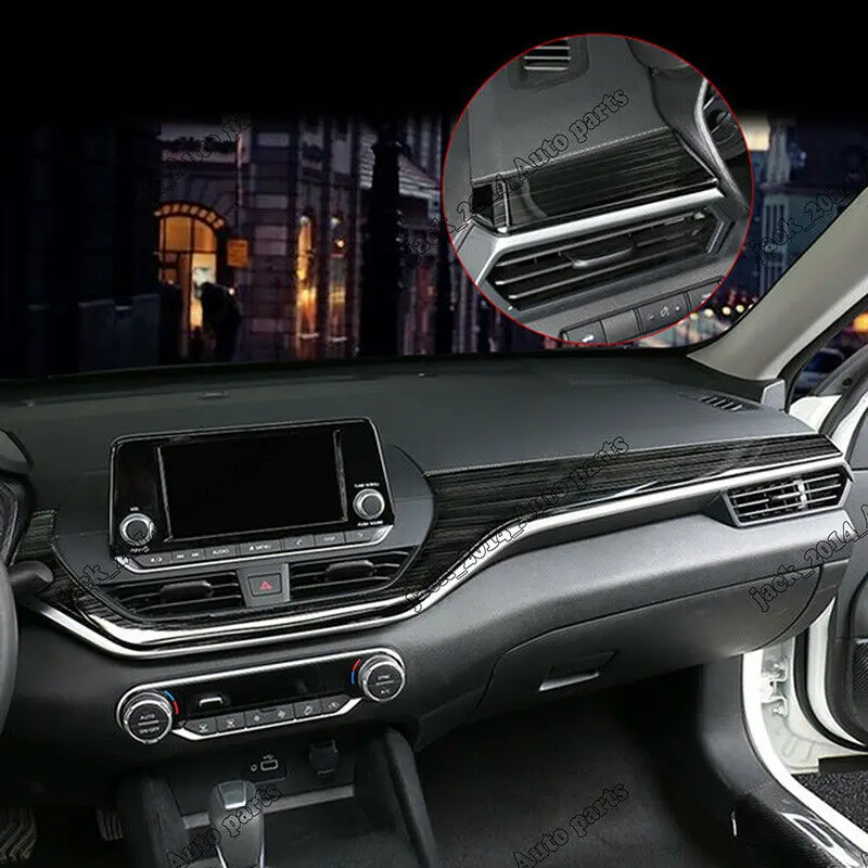 Черная титановая внутренняя центральная консоль обшивка 2 шт для Nissan Altima
