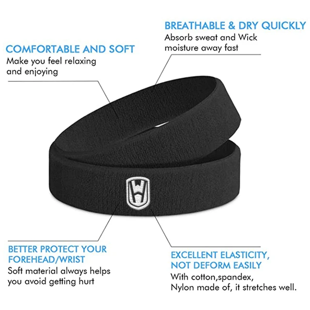 Algodão elástico Sweatband para homens e mulheres, Sport Headband