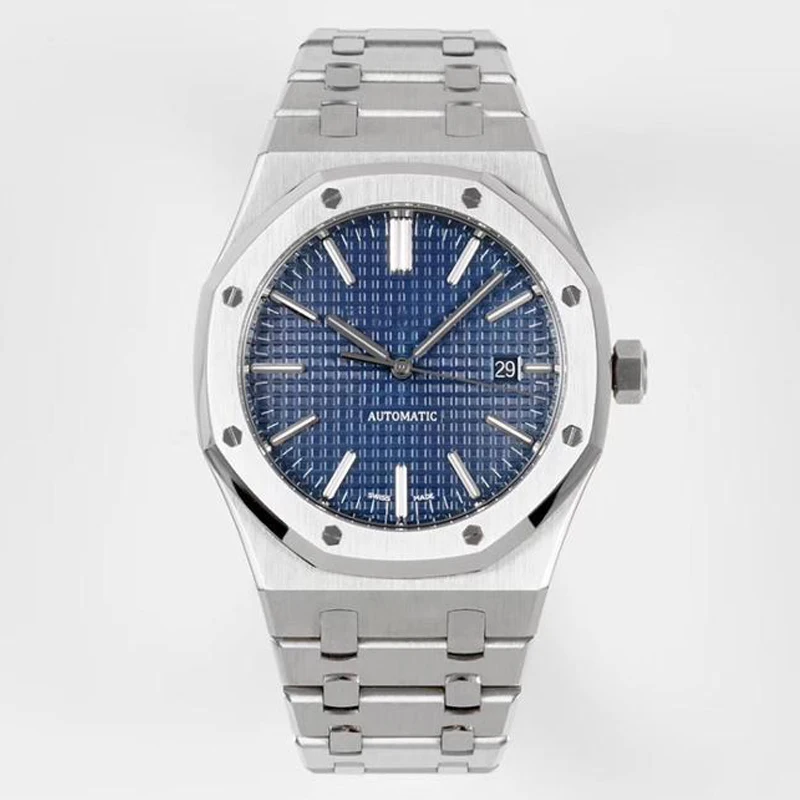 

mens automatic mechanical watches classic style 42mm full stainless steel strap top quality wristwatches sapphire super luminous