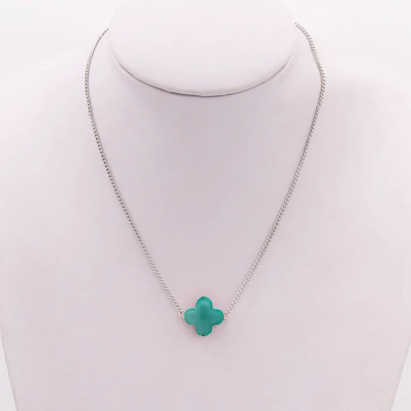 

Clover Crystal Necklace For Woman Sexy Clavicle Necklace 12 Color Statement Jewelry Choker Fashion Accessories Gifts Wholesale